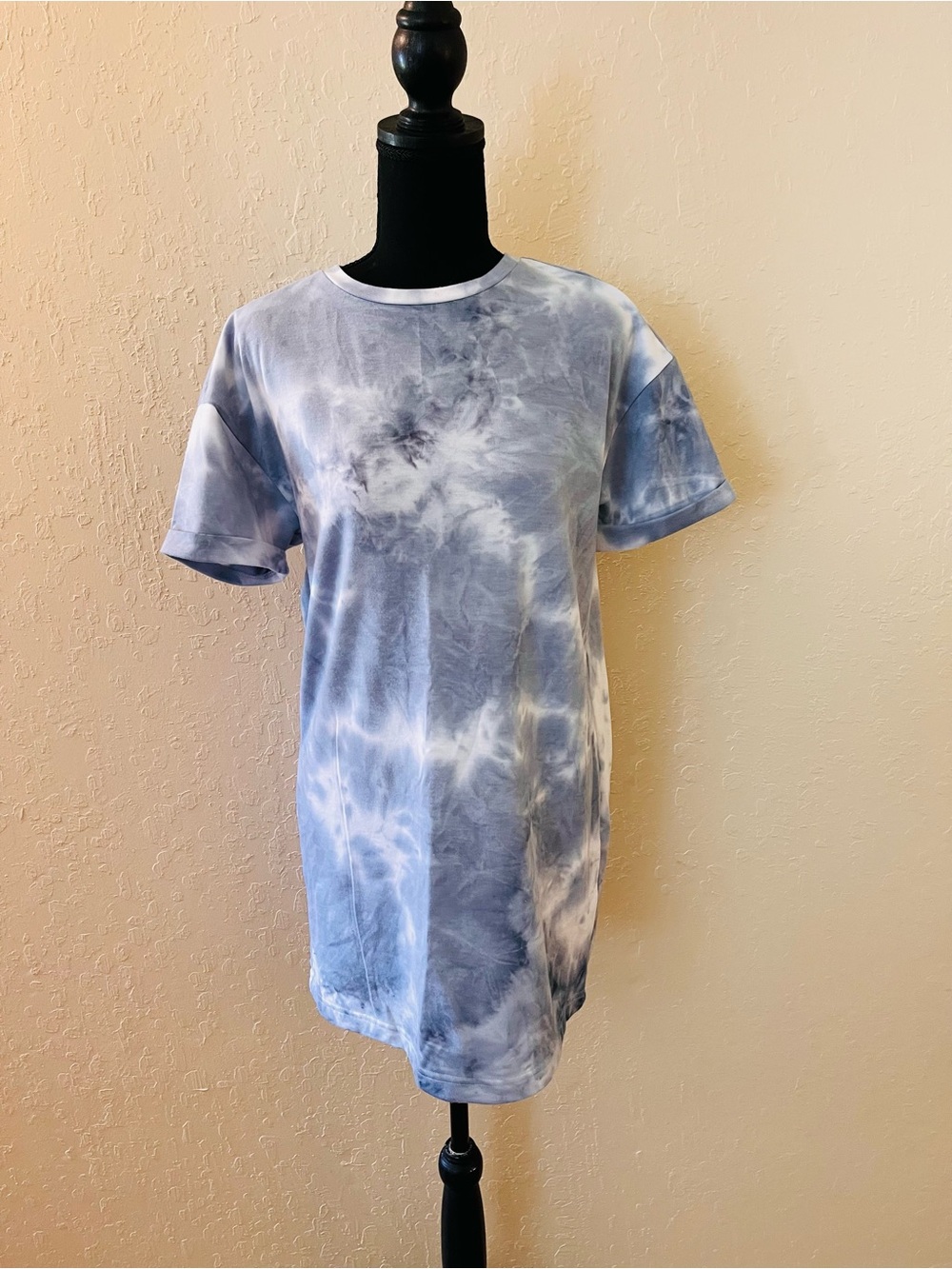 Elodie Blue and White Tie-Dye Mini Dress‎